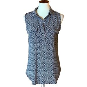 Loft black and white geometric print top Size Small